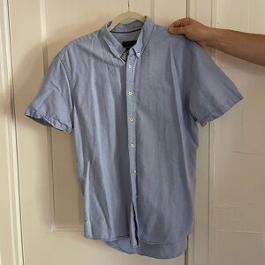 Zara Men’s Slim Fit Blue Short Sleeve Button Up - XL